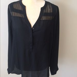 Suzy Shier Black Long Sleeve Blouse